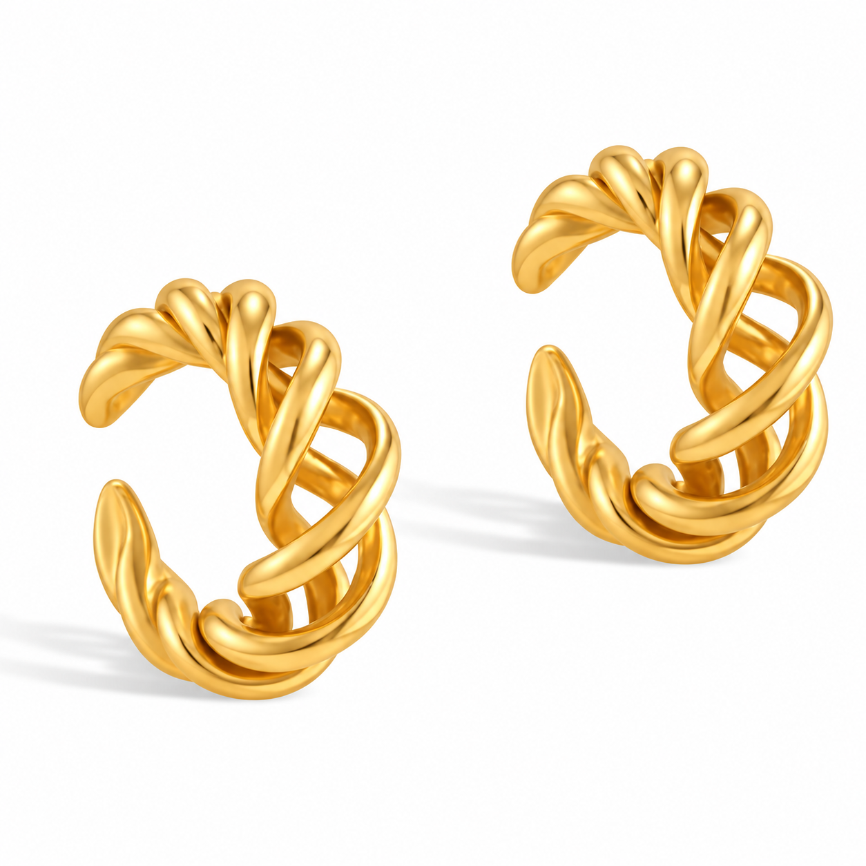 Braided open hoops